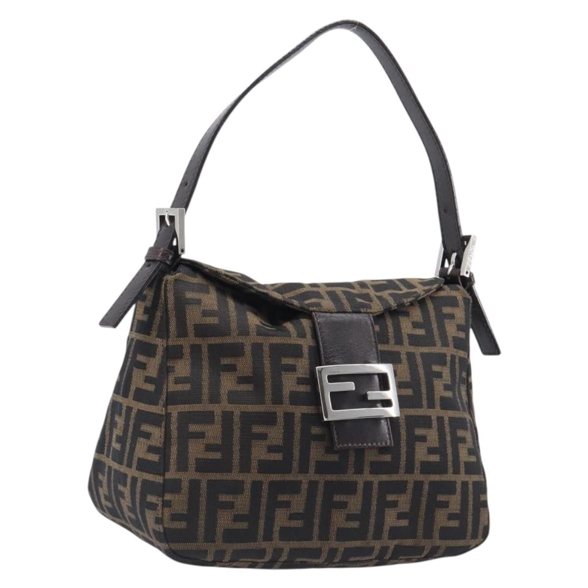 Fendi Round Flap Baguette Zucca Canvas North South