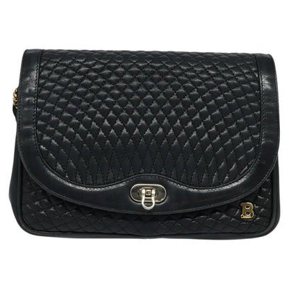 Bally Vintage Chain Shoulder Bag Quilted Leather Product Image
