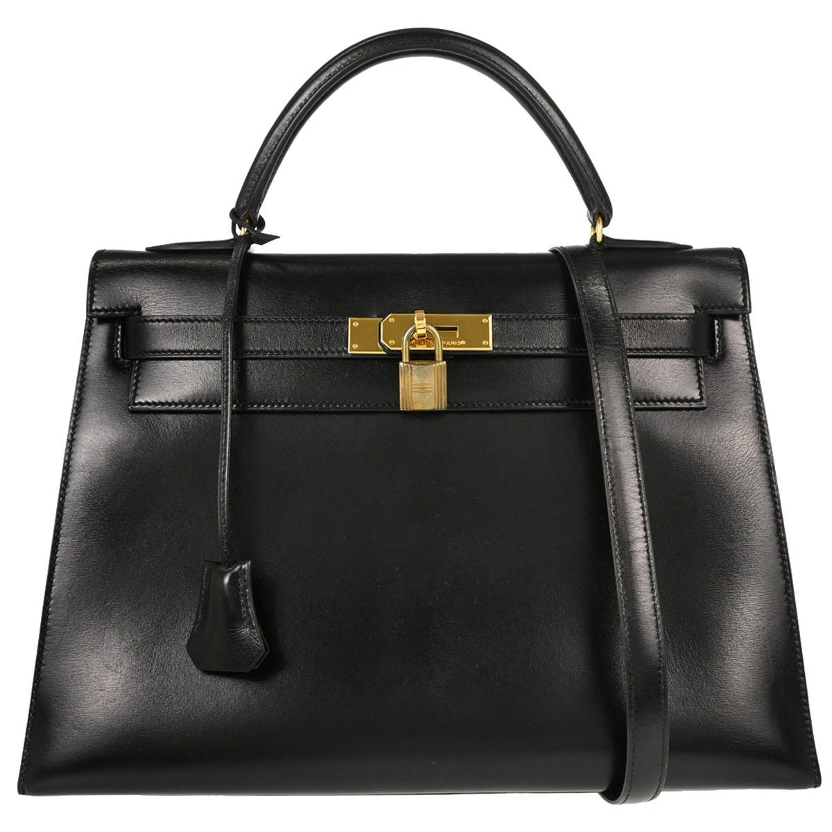Hermes Kelly Black Box Calf with Gold Hardware 32
