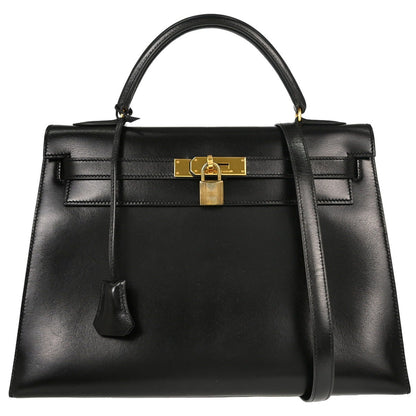 Hermes Kelly Black Box Calf with Gold Hardware 32