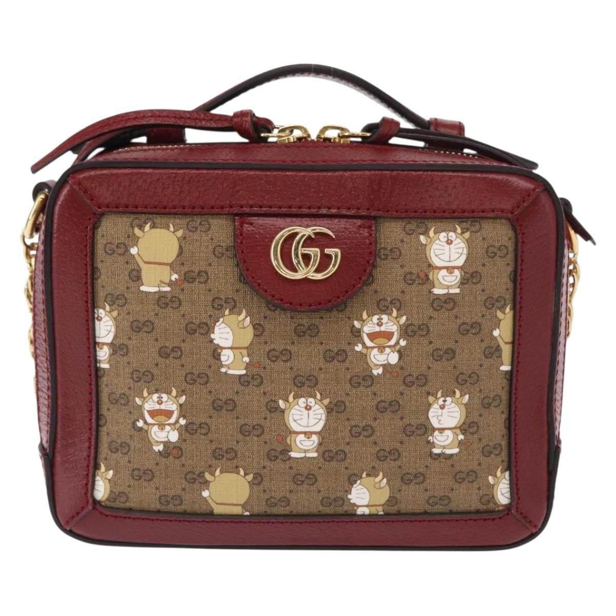 Gucci Doraemon Ophidia Zip Around Camera Bag Printed Mini GG Coated Canvas Mini