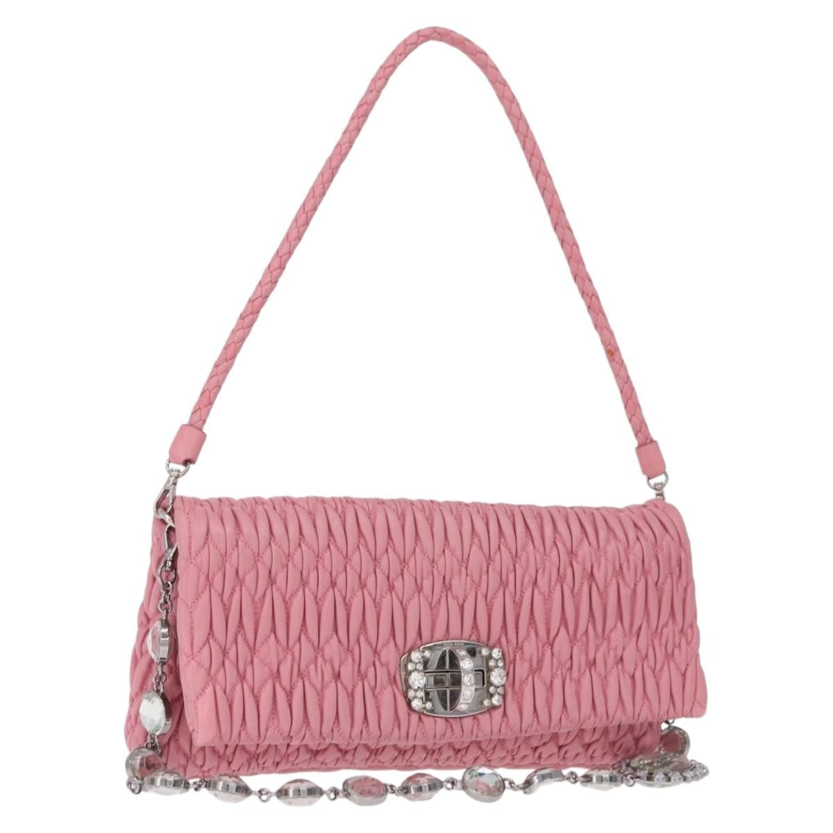 Miu Miu Crystal Clutch Matelasse Leather Medium