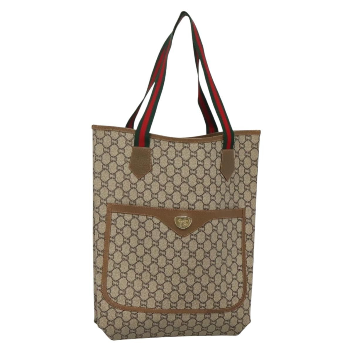 Gucci Vintage Web Strap Tote GG Coated Canvas Tall