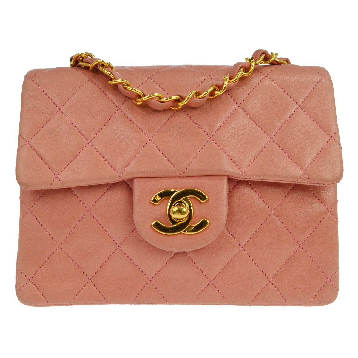 Chanel Vintage Square Classic Single Flap Quilted Lambskin Mini