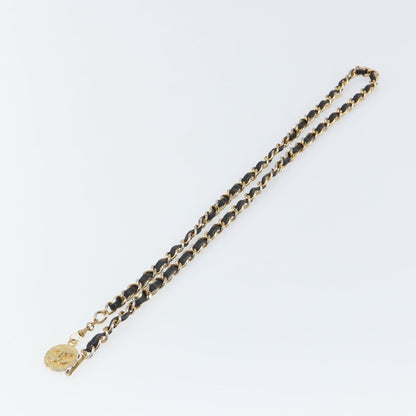 Chanel Vintage Logo Chain Belt Metal and Leather Product Image