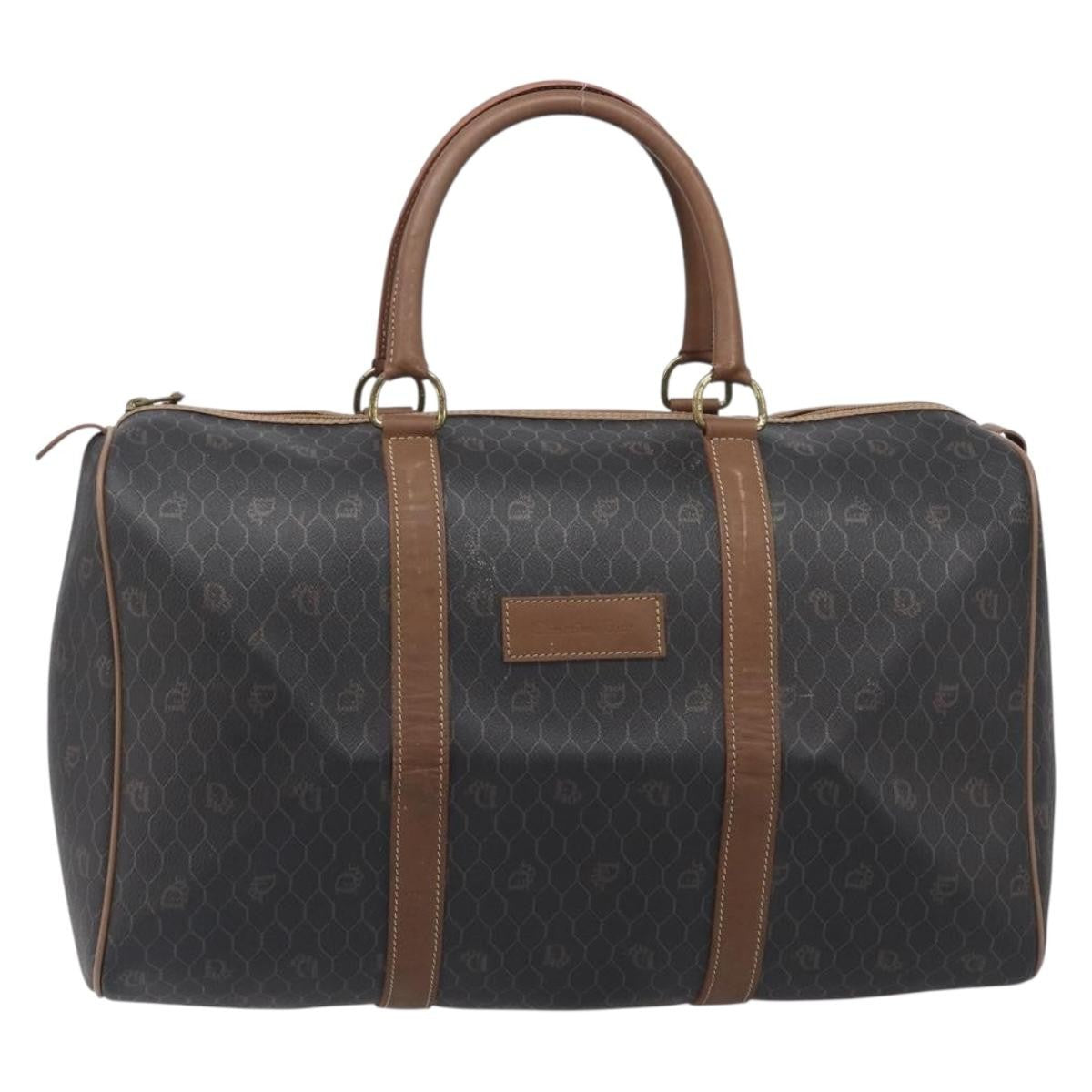 Christian Dior Vintage Honeycomb Boston Canvas and Leather Product Image