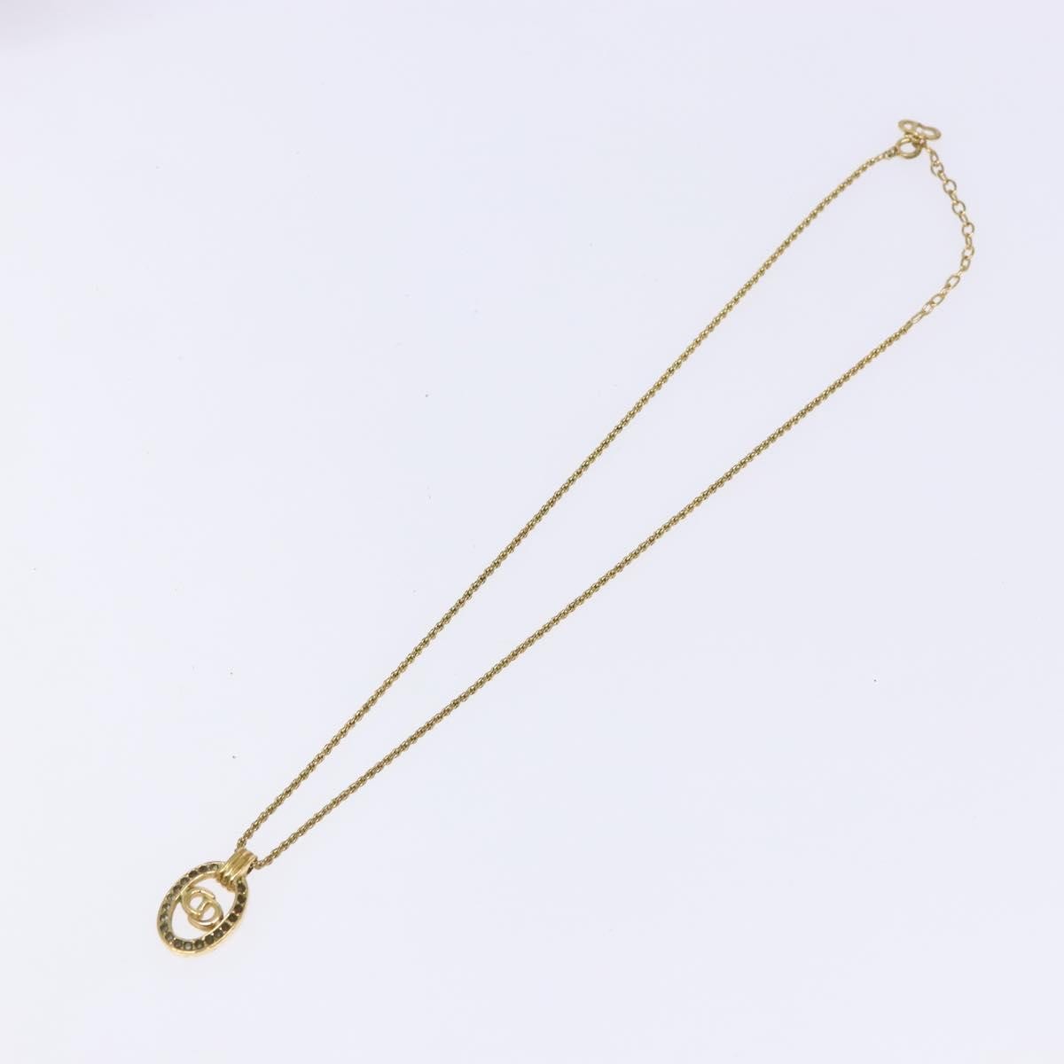 Christian Dior CD Round Pendant Necklace Metal and Crystals Product Image