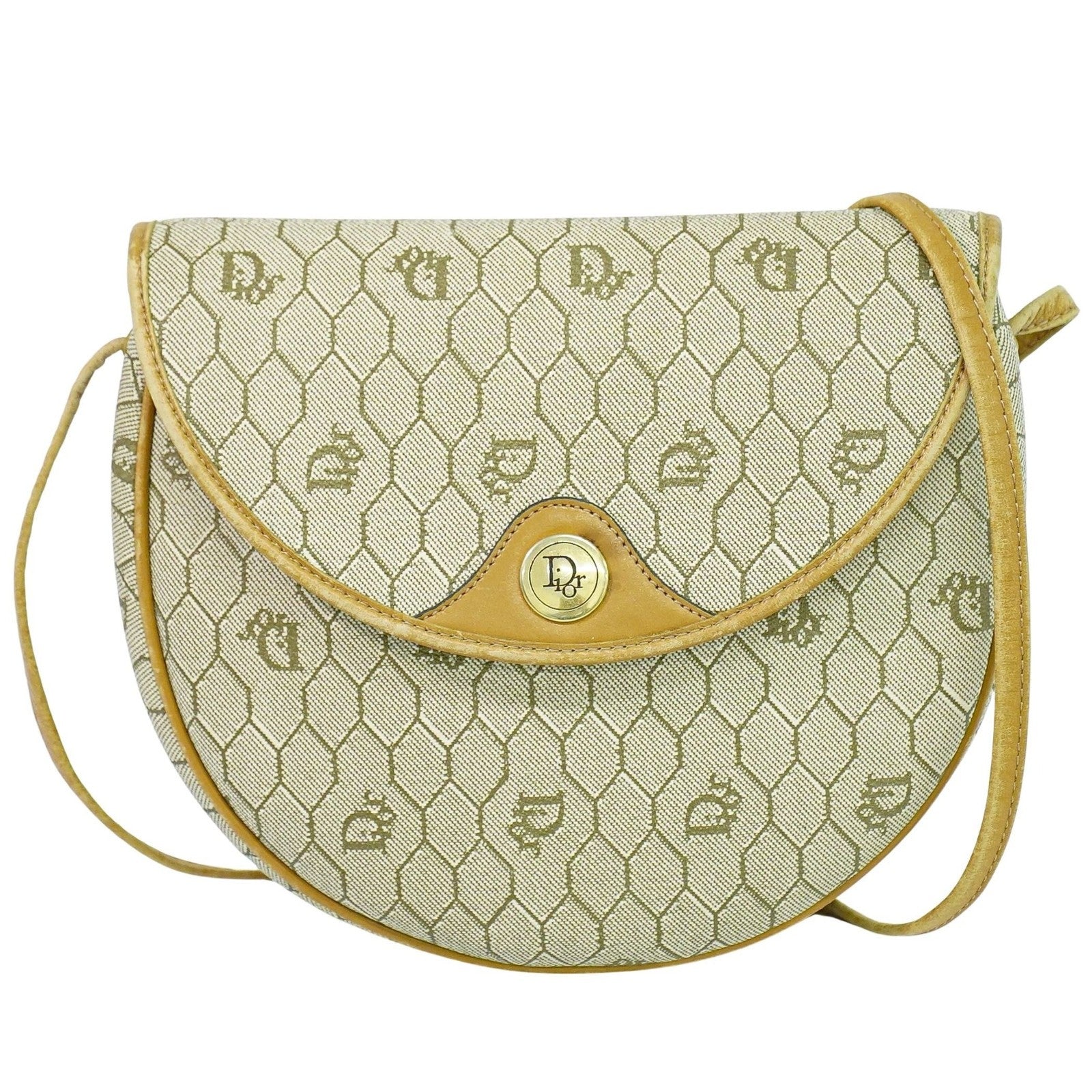 Christian Dior Vintage Honeycomb Shoulder Bag Canvas Product Image