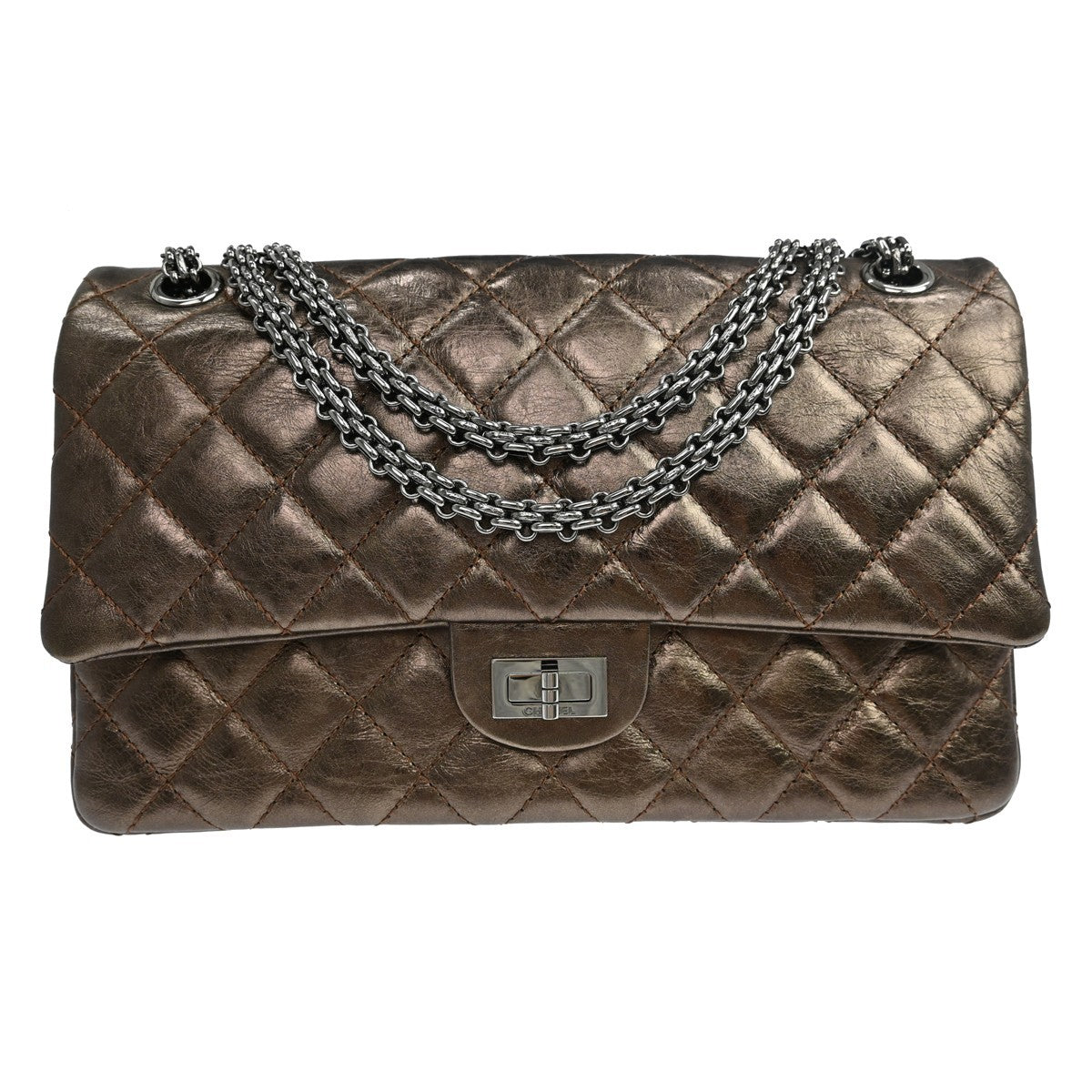Chanel Reissue 2.55 Flap Quilted Metallic Aged Calfskin 226