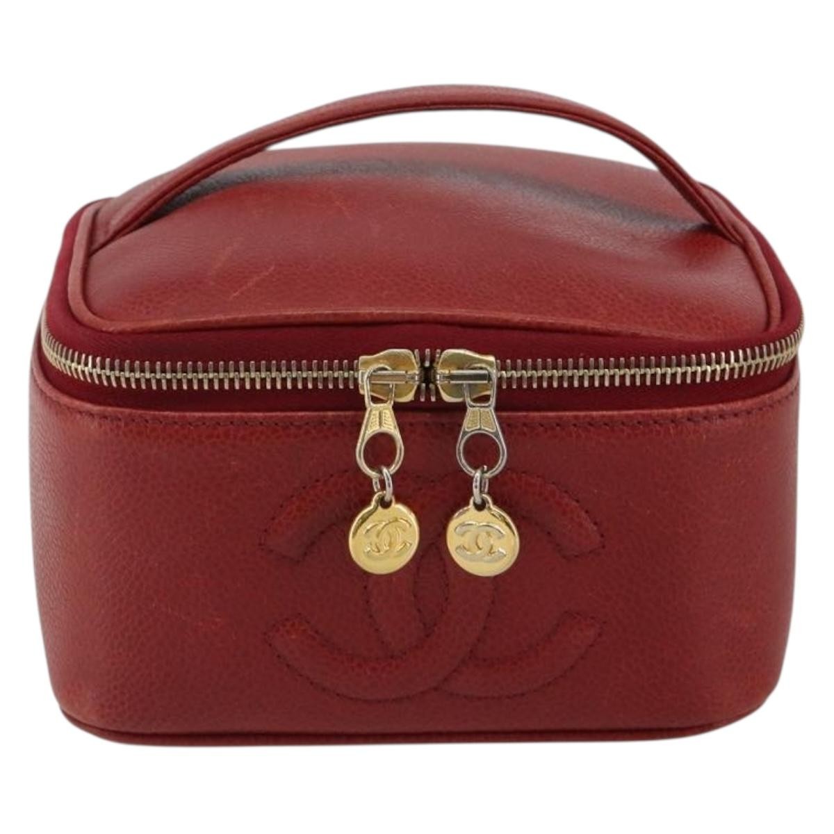 Chanel Vintage Timeless Cosmetic Case Caviar Small