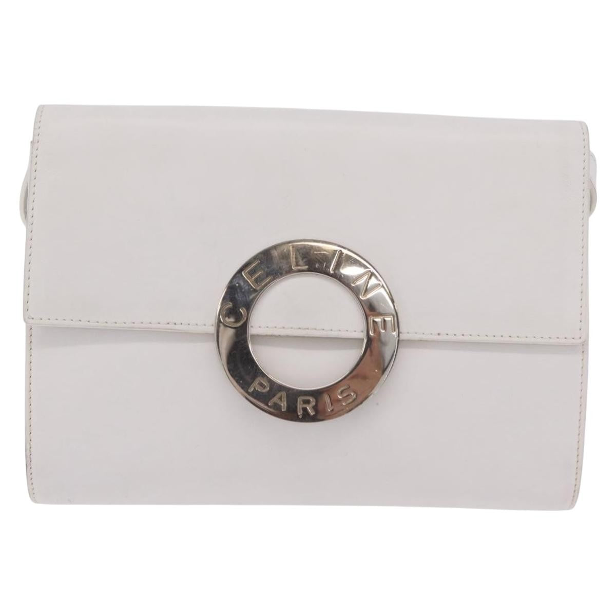 Celine Vintage Circle Logo Leather Small