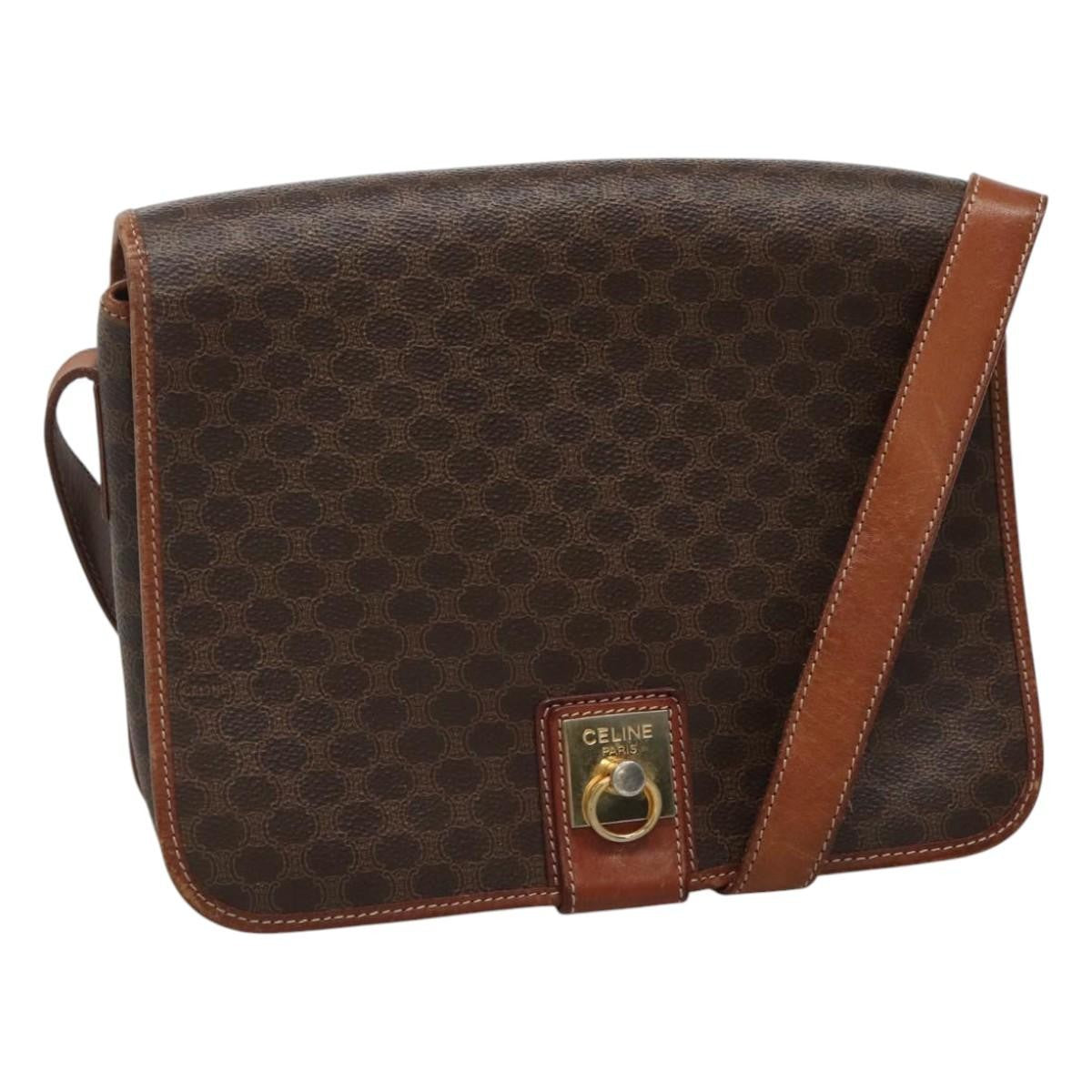 Celine Vintage Macadam Shoulder Bag Canvas and Leather Product Image