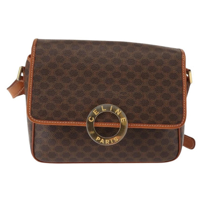 Celine Vintage Macadam Circle Logo Shoulder Bag Canvas and Leather Product Image
