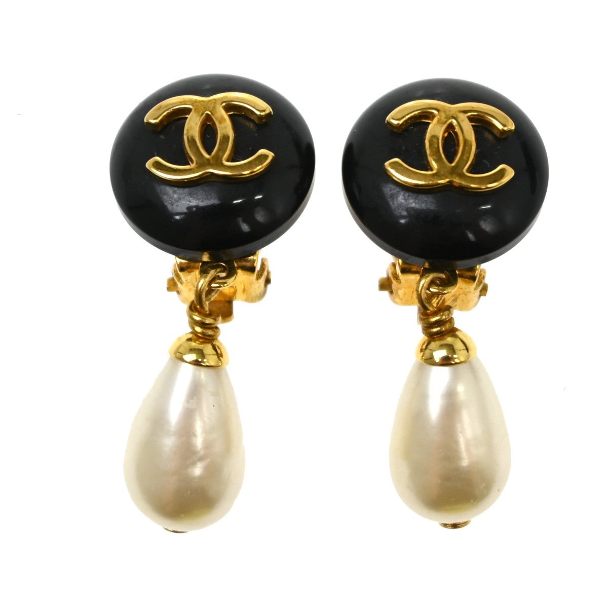 Chanel CC Pearl Teardrop Metal and Faux Pearls Product Image