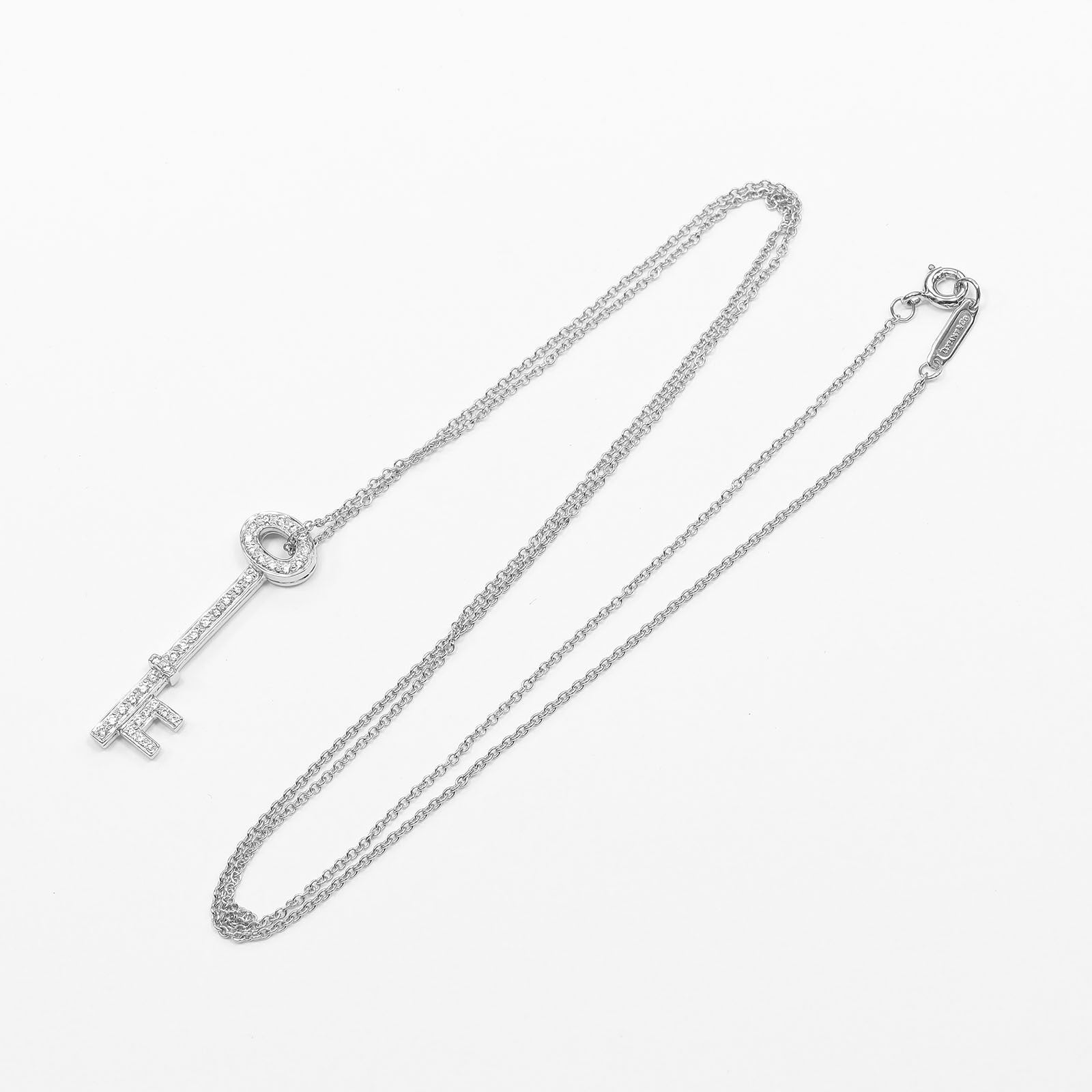 Tiffany & Co. Oval Key Pendant Platinum and Diamonds Product Image