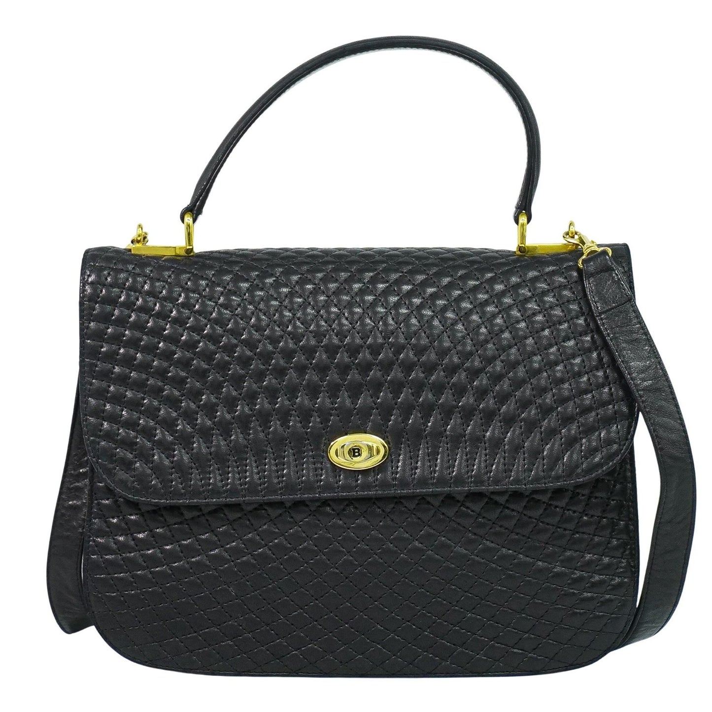 Bally Vintage Handbag Quilted Leather Product Image