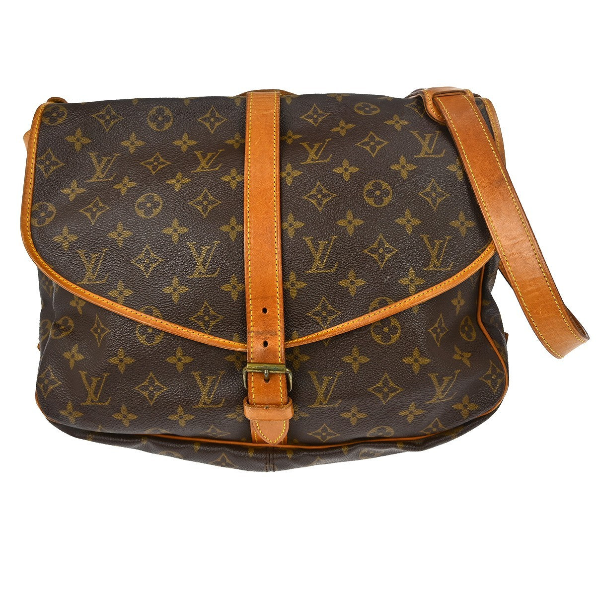 Louis Vuitton Saumur Handbag Monogram Canvas 35