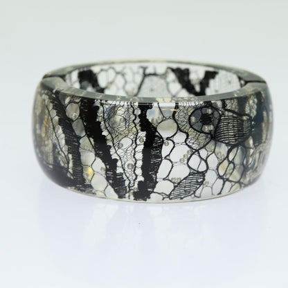 Chanel CC Hinged Bangle Resin with Lace and Faux Pearls Product Image