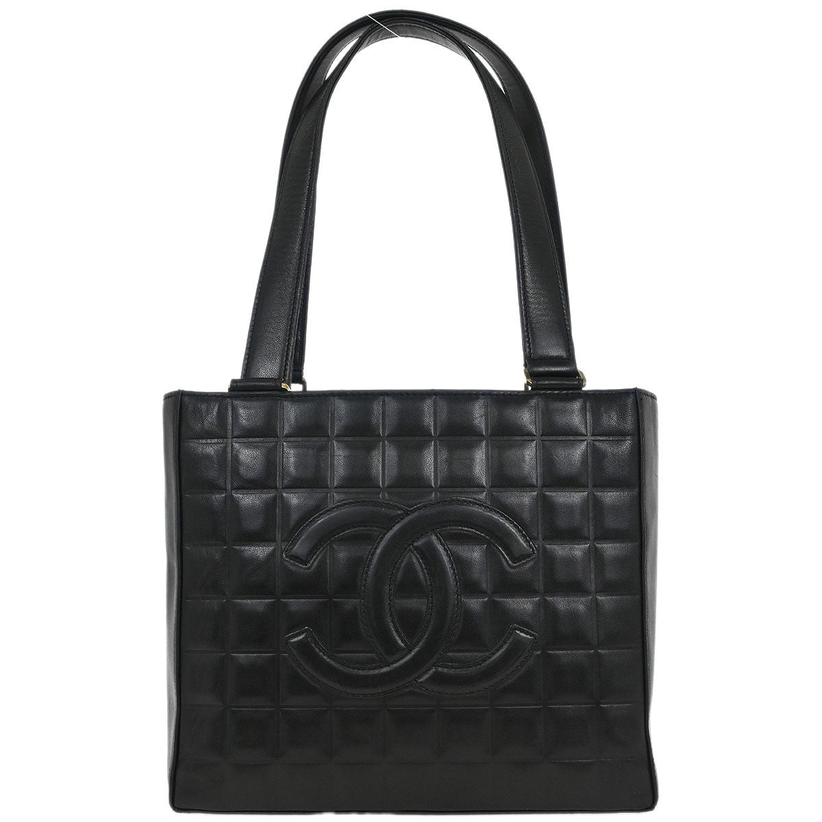 Chanel Chocolate Bar CC Tote Quilted Leather Small