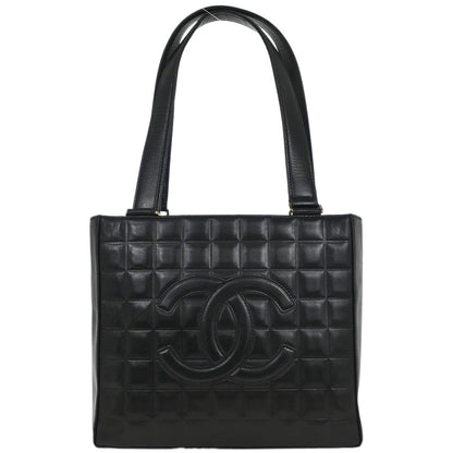 Chanel Chocolate Bar CC Tote Quilted Leather Small