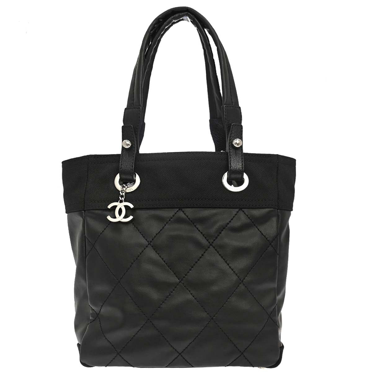 Chanel Biarritz Tote Quilted Coated Canvas Small