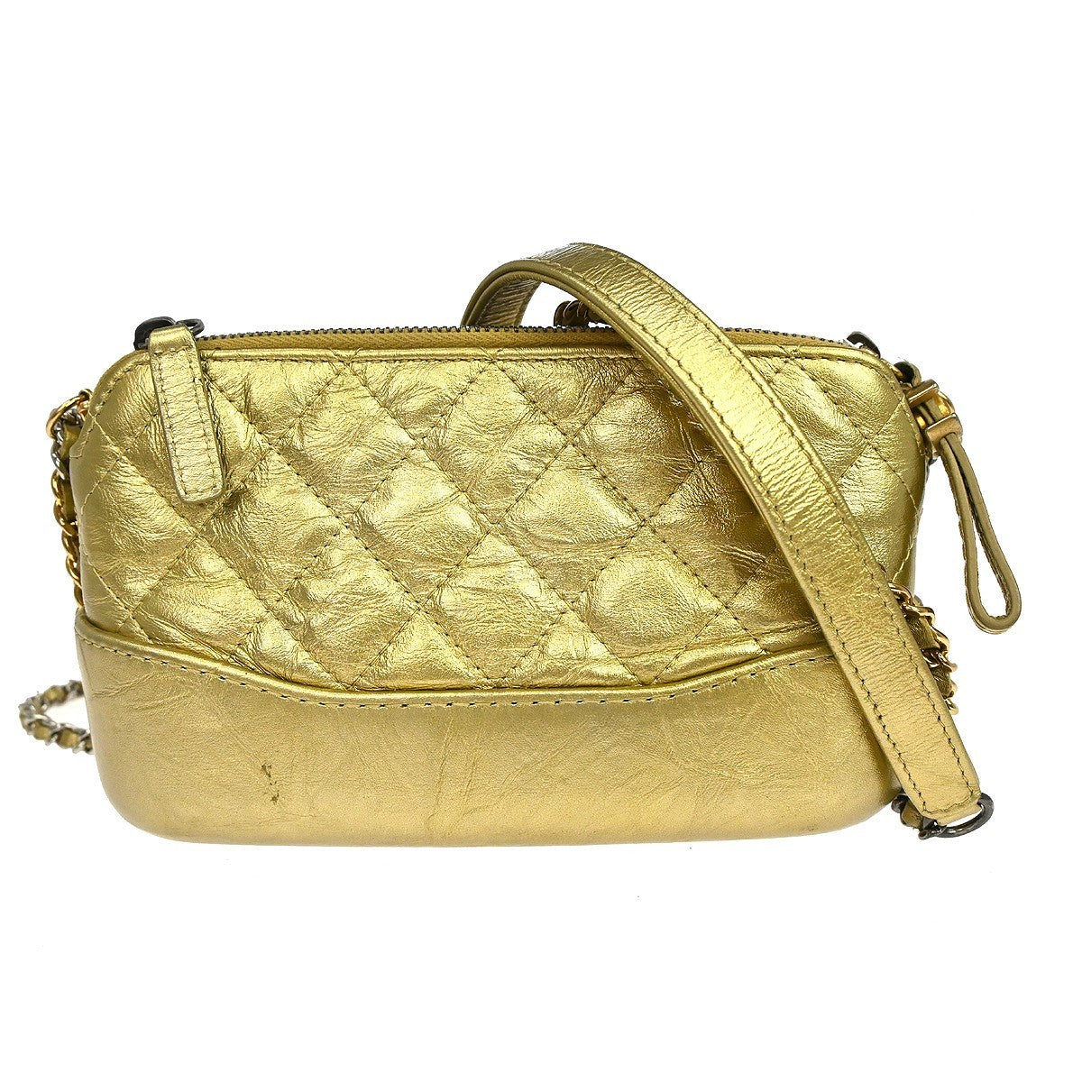 Chanel Gabrielle Double Zip Clutch with Chain Quilted Aged Calfskin Product Image