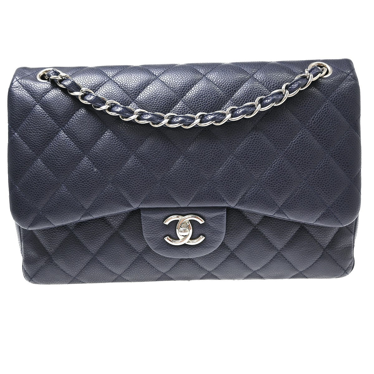 Chanel Vintage Classic Double Flap Quilted Caviar Jumbo 30 x 20 x 10