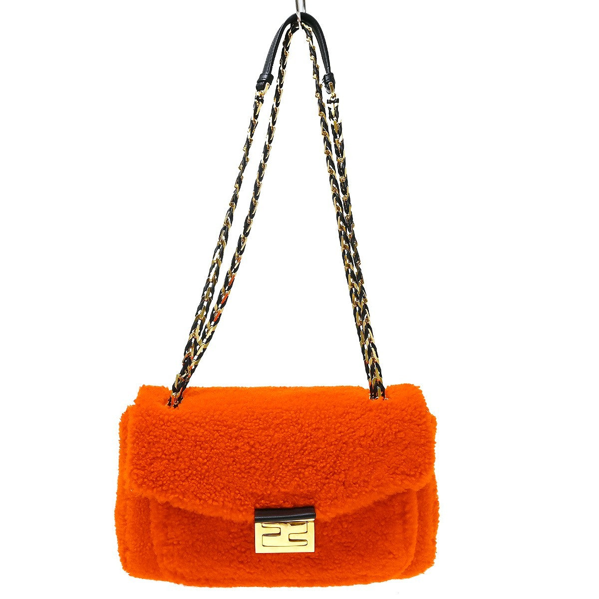 Fendi Be Baguette Flap Shearling Medium
