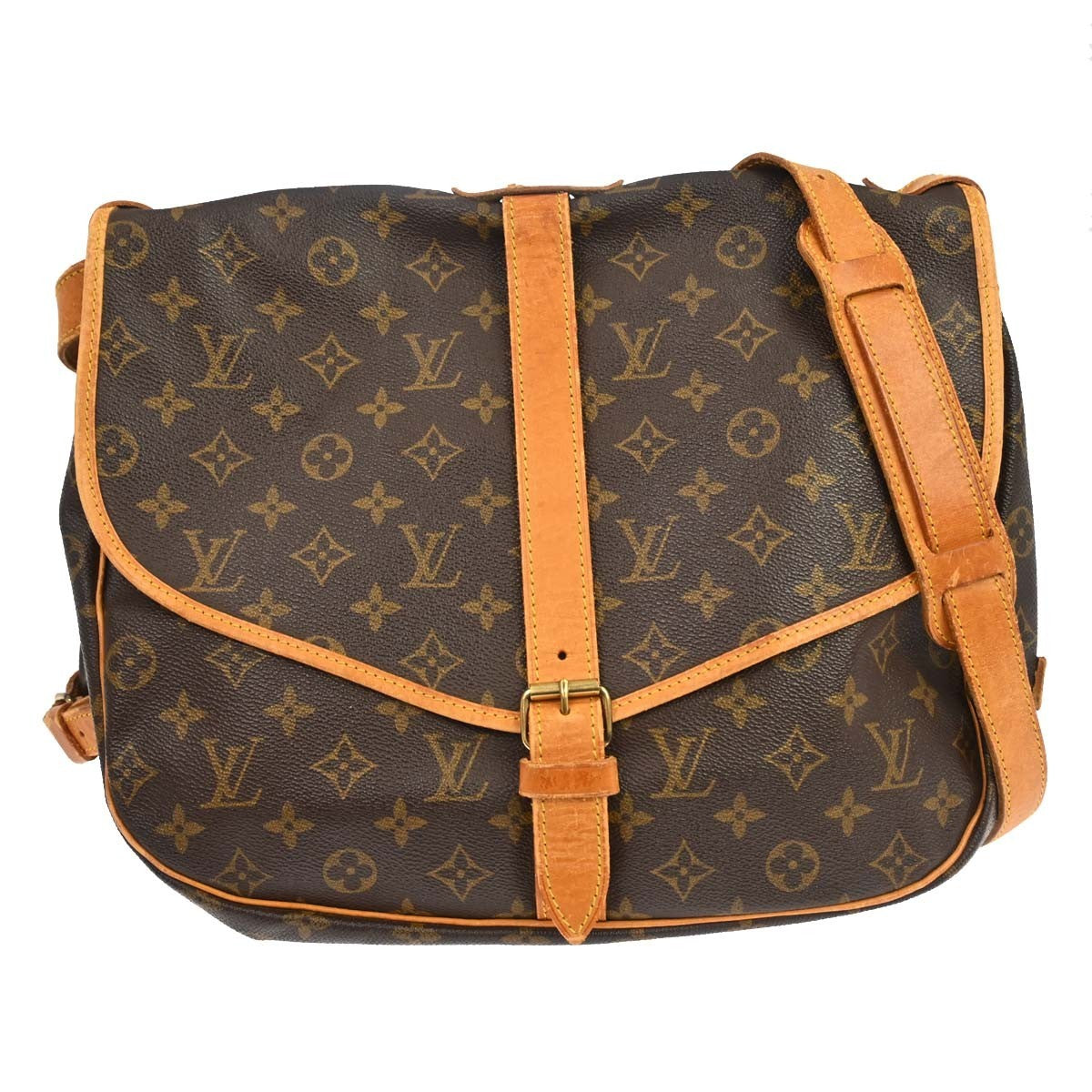 Louis Vuitton Saumur Handbag Monogram Canvas 35