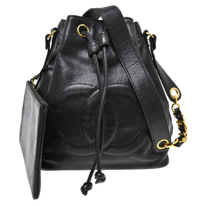 Chanel Vintage CC Drawstring Chain Leather Small