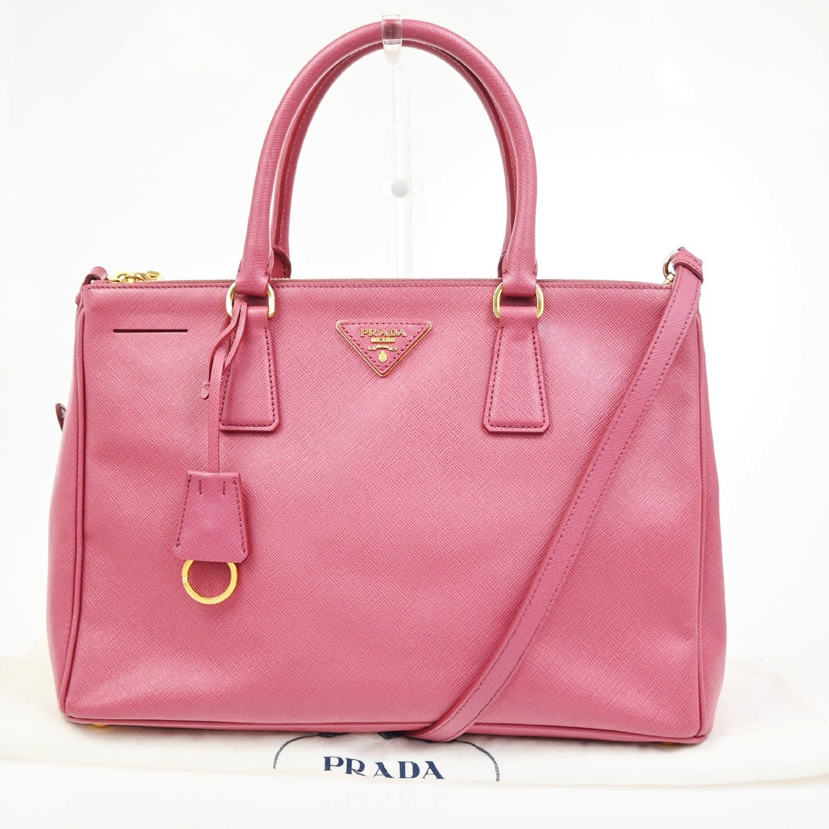 Prada Double Zip Lux Convertible Tote Saffiano Leather XL