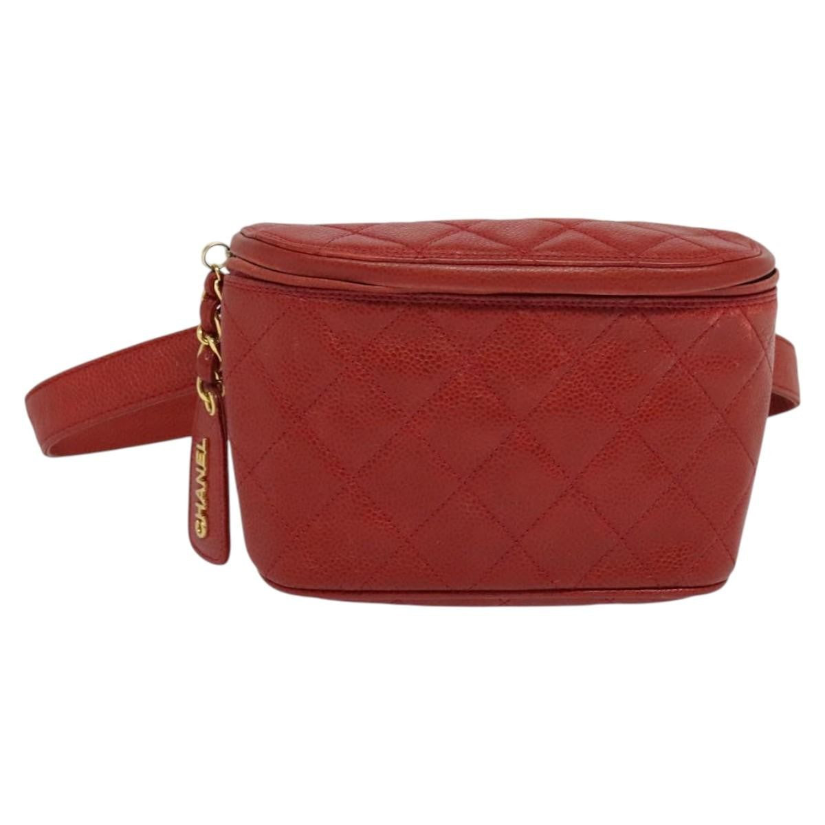 Chanel Vintage Zip Belt Quilted Caviar Small