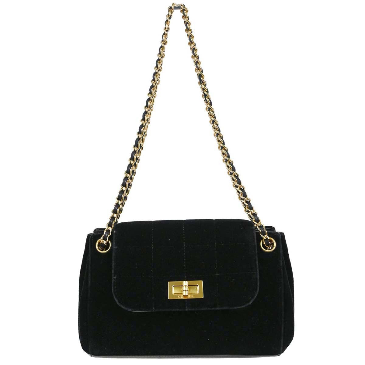 Chanel Chocolate Bar Mademoiselle Lock Chain Quilted velvet Product Image