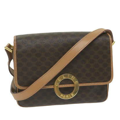 Celine Vintage Macadam Circle Logo Canvas and Leather Product Image