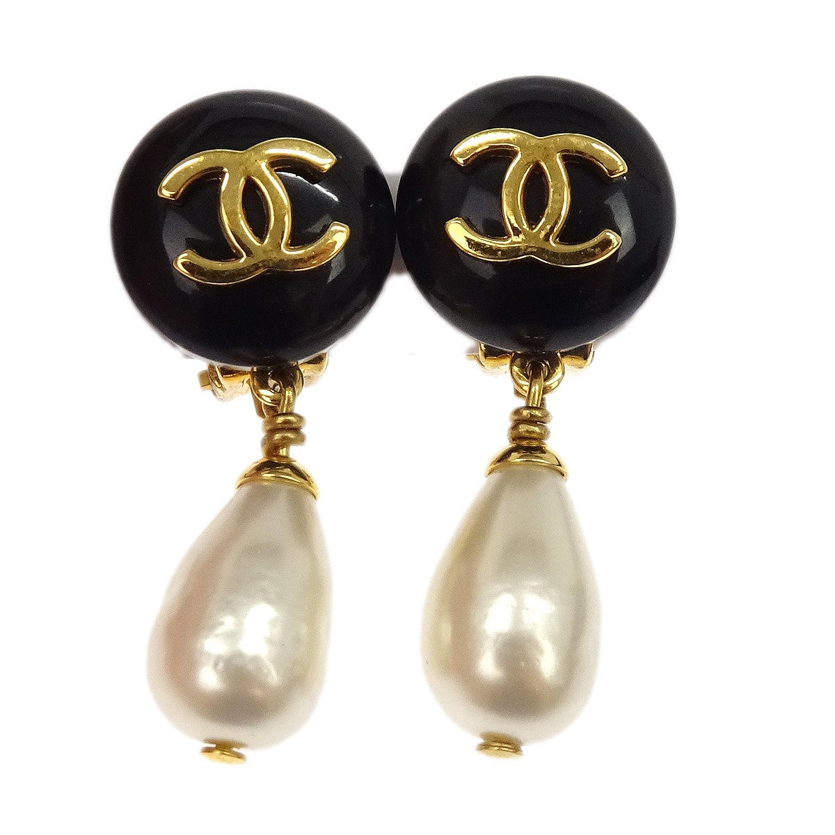 Chanel CC Logo Dangle Artificial pearls with Gold-plated Product Image