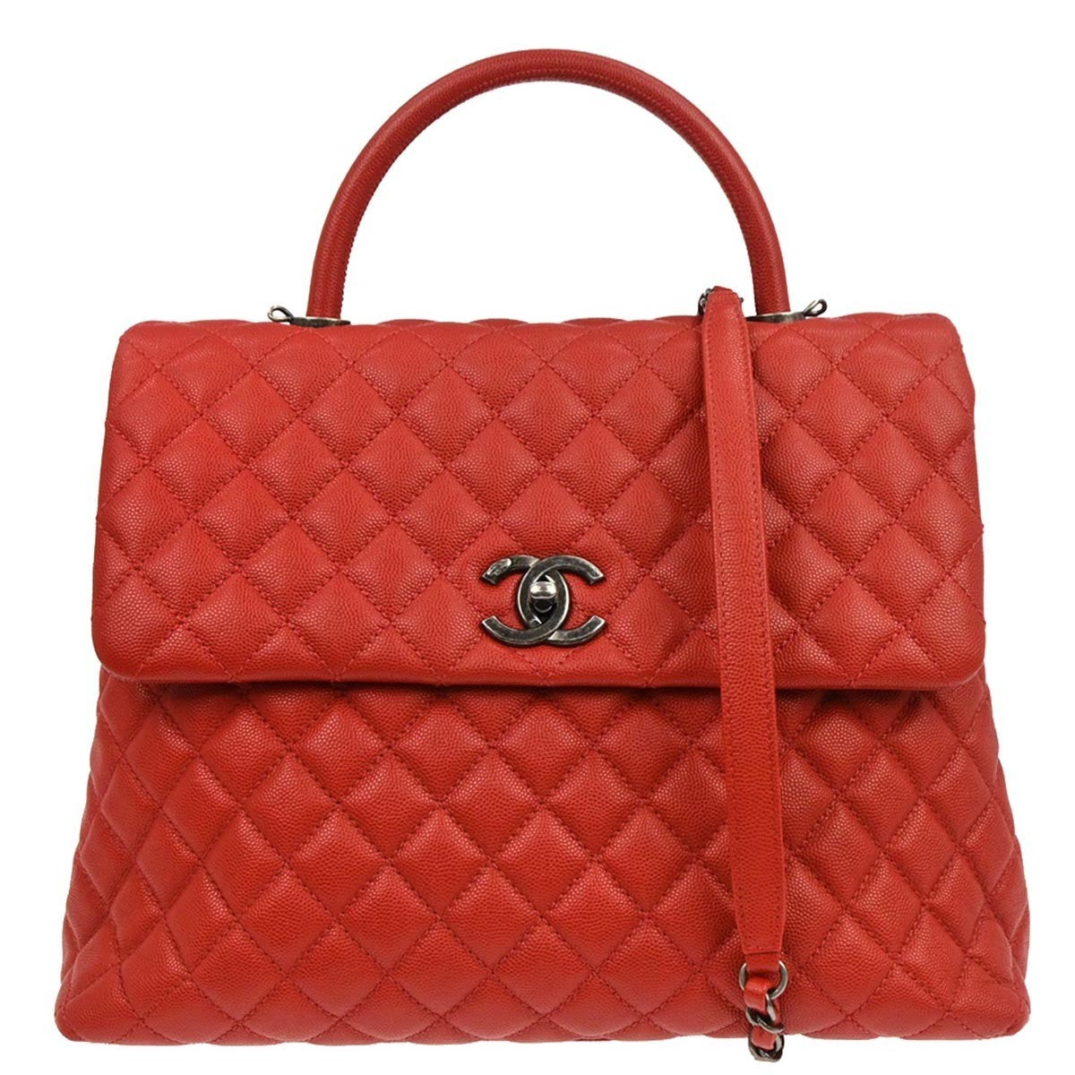 Chanel Coco Top Handle Bag Quilted Caviar Medium