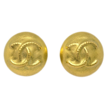 Chanel Vintage CC Round Clip-On Earrings Metal Small