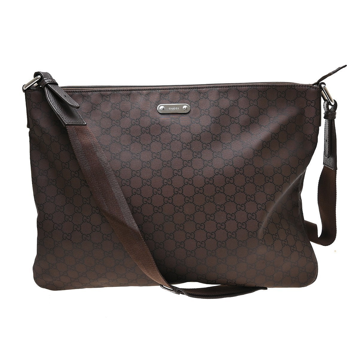 Gucci Messenger Bag (Outlet) GG Canvas and white leather East West