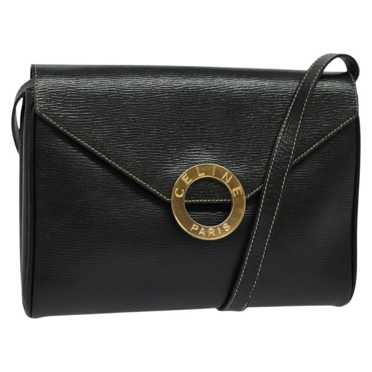 Celine Vintage Circle Logo Leather Small