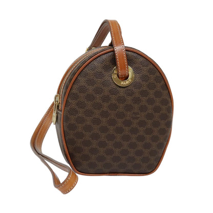 Celine Vintage Macadam Circle Logo Shoulder Bag Canvas and Leather Product Image