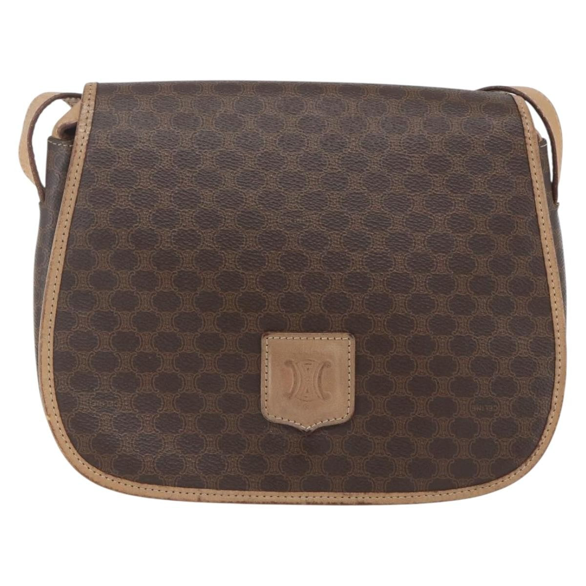 Celine Vintage Macadam Shoulder Bag Canvas and Leather Product Image