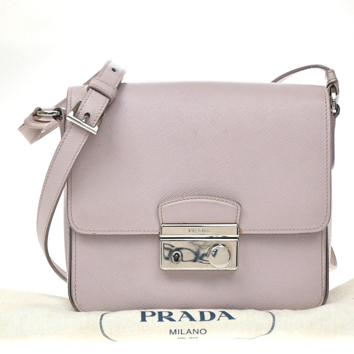 Prada Sound Flap Embroidered Saffiano Medium