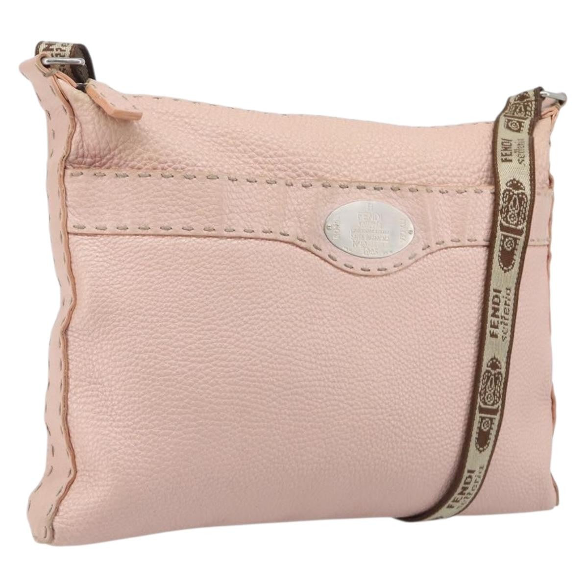 Fendi Vintage Selleria Zip Messenger Leather Large