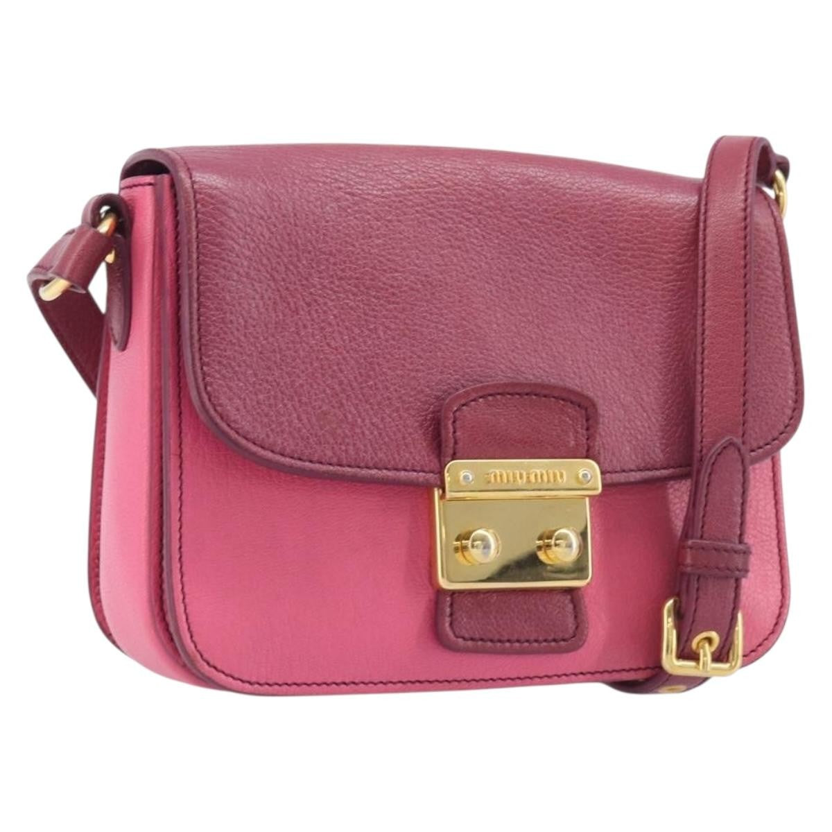 Miu Miu Madras Shoulder Leather Product Image