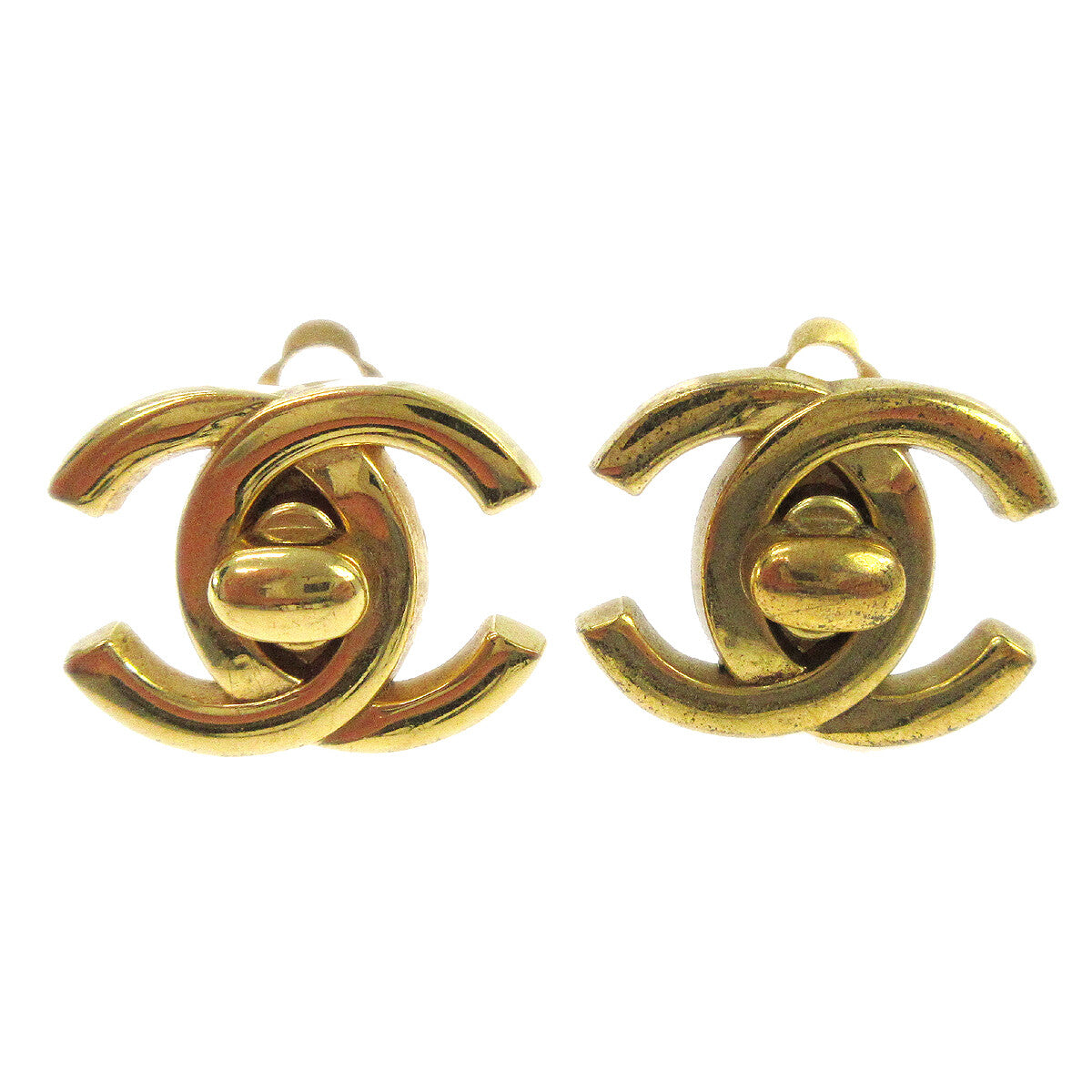 Chanel CC Turnlock Clip-On Earrings Metal Product Image