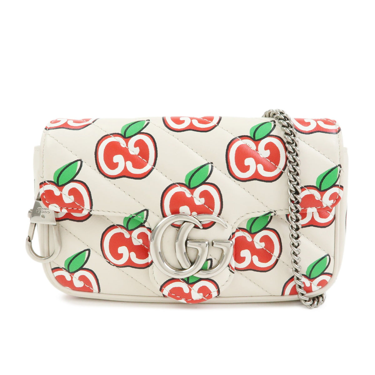 Gucci GG Marmont Flap Printed Diagonal Quilted Leather Super Mini
