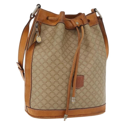 Celine Drawstring Bucket Bag Triomphe Coated Canvas Medium