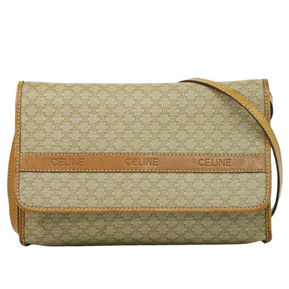 Celine Vintage Macadam Shoulder Bag Canvas Medium