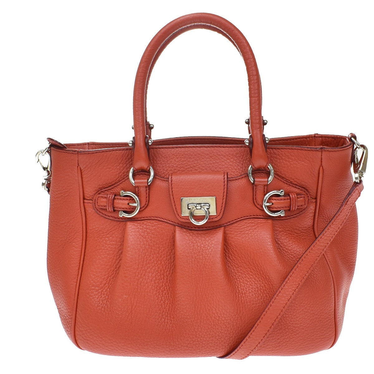 Salvatore Ferragamo Gancini Handle Leather Medium