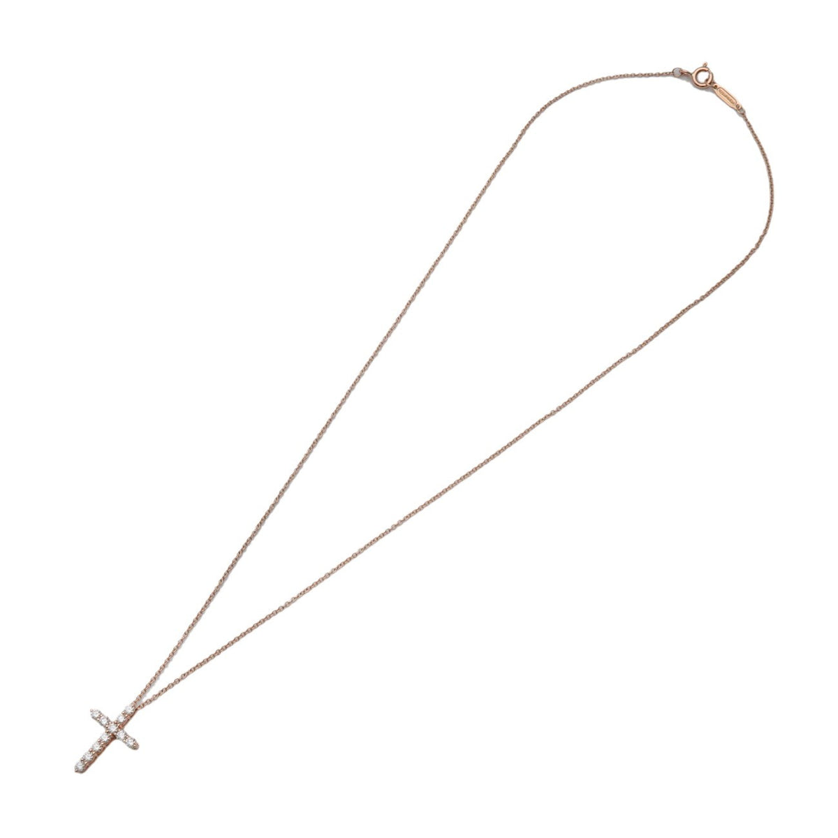 Tiffany & Co. Cross Pendant 18K Rose Gold with Diamonds Small